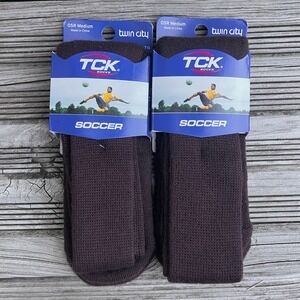 TCK Soccer Tube Socks Lot of 2 Pair Brown OSR Unisex Medium